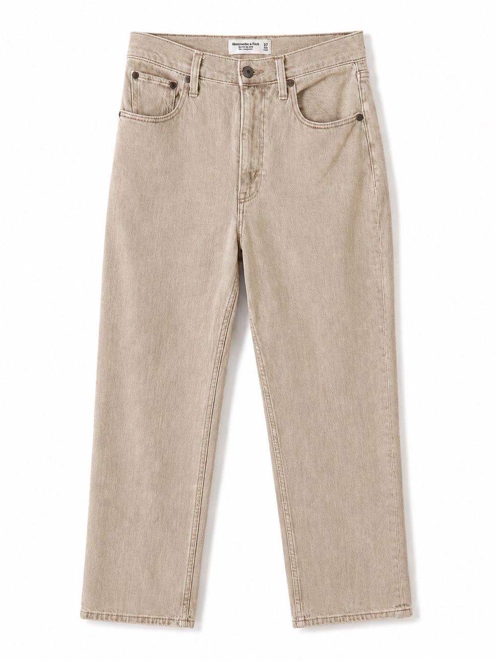 Abercrombie & Fitch Women's Beige Ankle Straight Ultra High Rise 90s Leg Jeans - Picture 4 of 6
